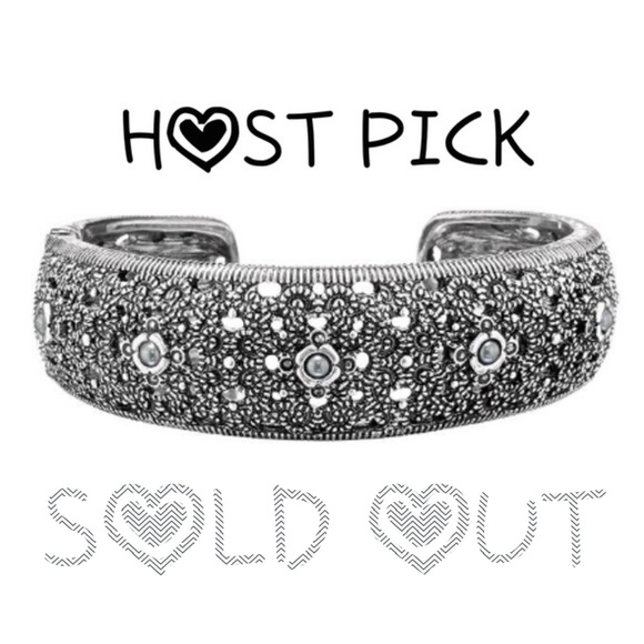 Boutique Jewelry - Antiqued Marcasite Cuff Bracelet